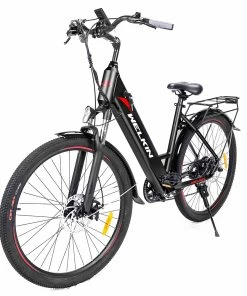 WELKIN WKEM002 Electric Bicycle 27.5*1.95 Inch Tires City Bike 250W Brushless Motor 25Km/h Max Speed 36V 10.4Ah Battery 120KG Max Load - Black -rockbros-shop WELKIN WKEM002 Electric Bicycle 350W City Bike Black 505893 1
