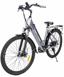 WELKIN WKEM002 Electric Bicycle 27.5*1.95 Inch Tires City Bike 250W Brushless Motor 25Km/h Max Speed 36V 10.4Ah Battery 120KG Max Load - Silver -rockbros-shop WELKIN WKEM002 Electric Bicycle 350W City Bike Silver 505894 1