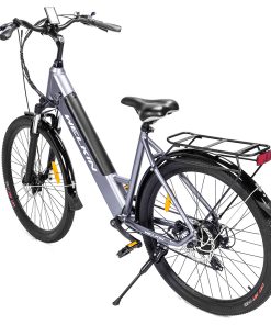 WELKIN WKEM002 Electric Bicycle 27.5*1.95 Inch Tires City Bike 250W Brushless Motor 25Km/h Max Speed 36V 10.4Ah Battery 120KG Max Load - Silver -rockbros-shop WELKIN WKEM002 Electric Bicycle 350W City Bike Silver 505894 2
