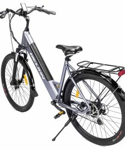 WELKIN WKEM002 Electric Bicycle 27.5*1.95 Inch Tires City Bike 250W Brushless Motor 25Km/h Max Speed 36V 10.4Ah Battery 120KG Max Load - Silver -rockbros-shop WELKIN WKEM002 Electric Bicycle 350W City Bike Silver 505894 2