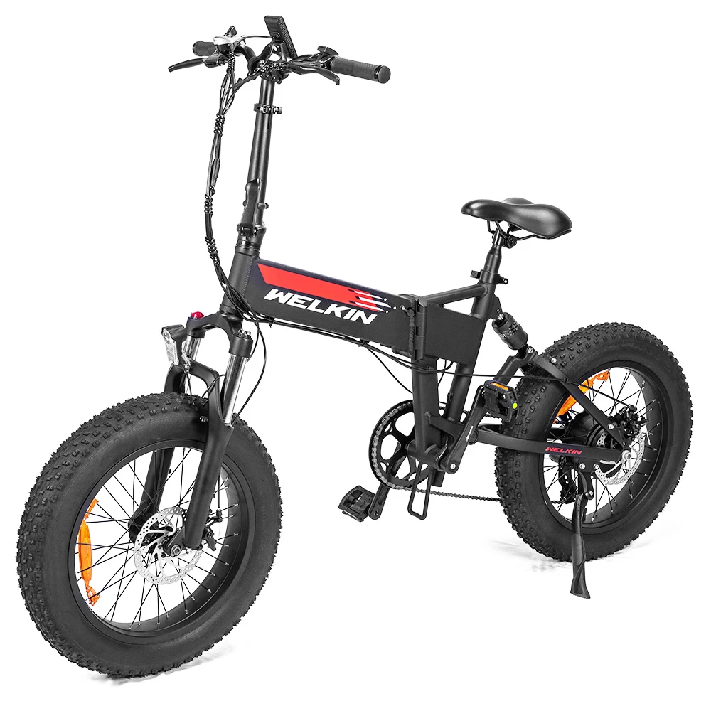 WELKIN WKES001 Electric Bicycle Snow Bike 500W Brushless Motor 48V 10.4Ah Battery 20'' Tires Shimano 7 Speed - Black 4 WELKIN WKES001 Electric Bicycle Snow Bike 500W Brushless Motor 48V 10.4Ah Battery 20'' Tires Shimano 7 Speed - Black - Image 2