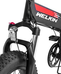 WELKIN WKES001 Electric Bicycle Snow Bike 500W Brushless Motor 48V 10.4Ah Battery 20'' Tires Shimano 7 Speed - Black -rockbros-shop WELKIN WKES001 Electric Bicycle Snow Bike Black 505886 4