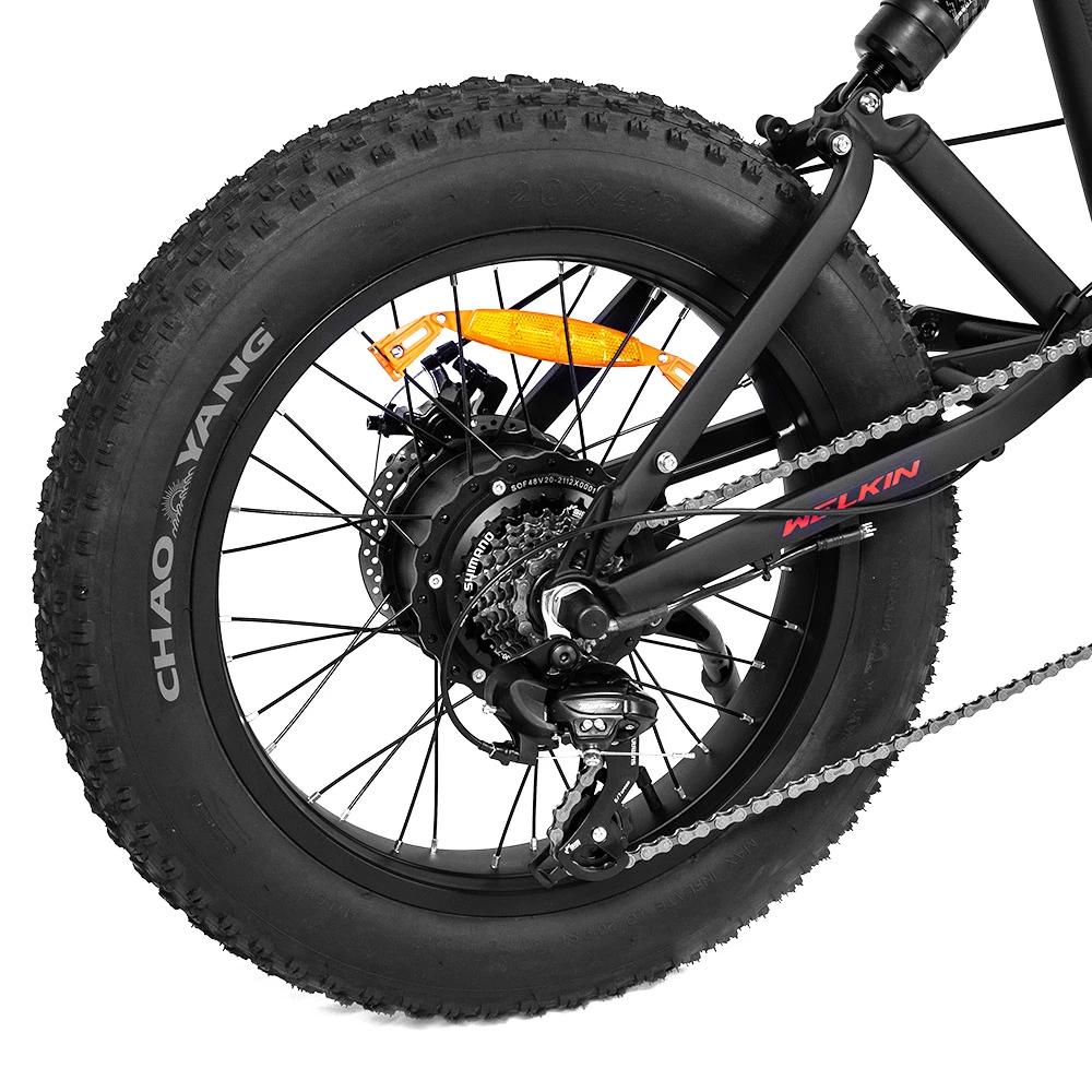 WELKIN WKES001 Electric Bicycle Snow Bike 500W Brushless Motor 48V 10.4Ah Battery 20'' Tires Shimano 7 Speed - Black 8 WELKIN WKES001 Electric Bicycle Snow Bike 500W Brushless Motor 48V 10.4Ah Battery 20'' Tires Shimano 7 Speed - Black - Image 6