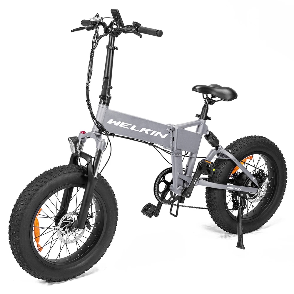 WELKIN WKES001 Electric Bicycle Snow Bike 500W Brushless Motor 48V 10.4Ah Battery 20'' Tires Shimano 7 Speed - Silver 4 WELKIN WKES001 Electric Bicycle Snow Bike 500W Brushless Motor 48V 10.4Ah Battery 20'' Tires Shimano 7 Speed - Silver - Image 2