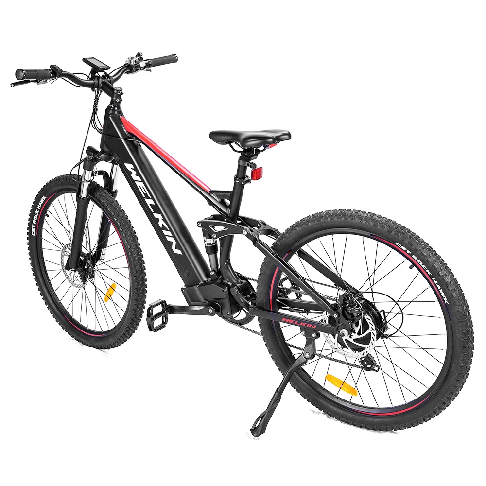 WELKIN WKES002 Electric Bicycle 350W Brushless Motor 48V 10Ah Battery 27.5*2.25'' Tires Mountain Bike - Black & Red 6 WELKIN WKES002 Electric Bicycle 350W Brushless Motor 48V 10Ah Battery 27.5*2.25'' Tires Mountain Bike - Black & Red - Image 4