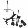 Workout Bench With Weight Rack, Barbell And Dumbbell Set 120 Kg -rockbros-shop Workout Bench with Weight Rack Barbell and Dumbbell Set 120 kg 518683 0