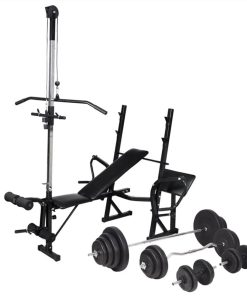 Workout Bench With Weight Rack, Barbell And Dumbbell Set 120 Kg