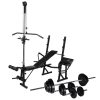 Workout Bench With Weight Rack, Barbell And Dumbbell Set 30.5kg