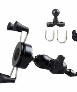 X-type Phone Holder Fit For 4-6" Phone GPS Fixed On E-Scooters Motorcycle Bike - Black