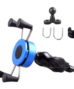 X-type Phone Holder Fit For 4-6" Phone GPS Fixed On E-Scooters Motorcycle Bike - Blue
