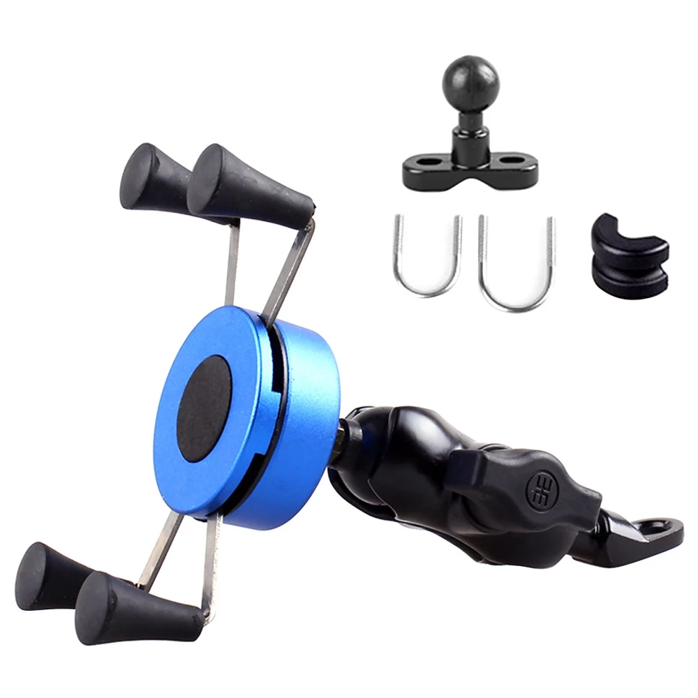 X-type Phone Holder Fit For 4-6" Phone GPS Fixed On E-Scooters Motorcycle Bike - Blue 3 X-type Phone Holder Fit For 4-6" Phone GPS Fixed On E-Scooters Motorcycle Bike - Blue