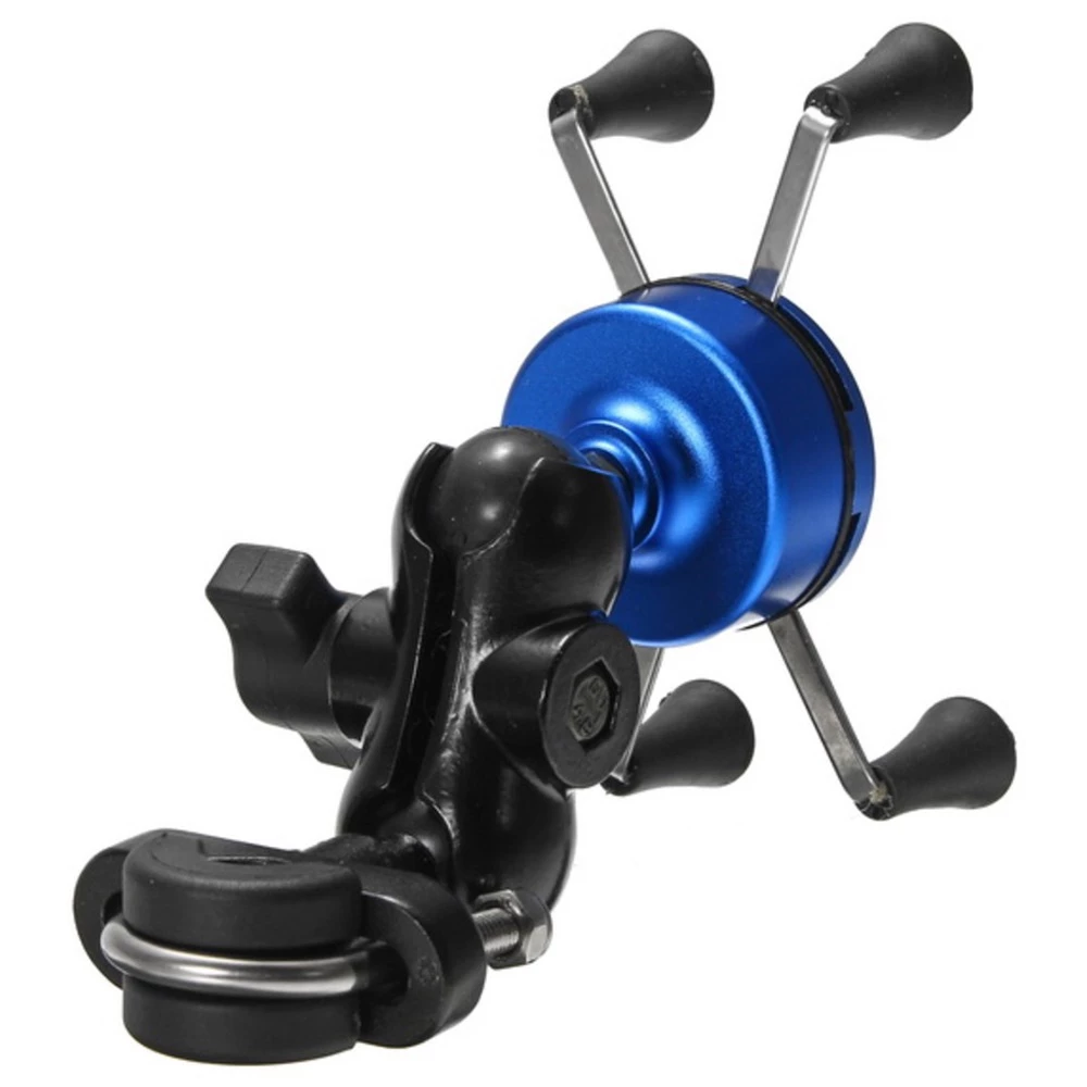 X-type Phone Holder Fit For 4-6" Phone GPS Fixed On E-Scooters Motorcycle Bike - Blue 6 X-type Phone Holder Fit For 4-6" Phone GPS Fixed On E-Scooters Motorcycle Bike - Blue - Image 4