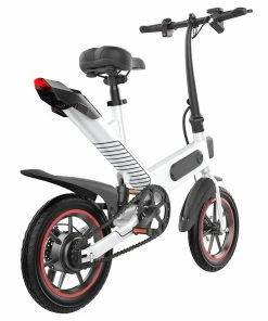 Y1 Electric Bike 350W Motor 36V 10.4Ah Battery 14'' Tire 25km/h Max Speed 30-40km Range - White -rockbros-shop Y1 Electric Bike 350W Motor 36V 10 4Ah Battery White 507078 5