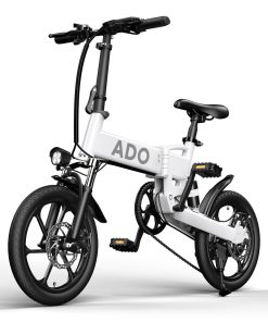 ADO A16 Electric Folding Bike 16 Inch City Bicycle 350W Hall Brushless Motor SHIMANO 7-Speed Rear Derailleur 36V 7.8Ah Removable Battery 35km/h Max Speed Up To 35km Max Range IPX5 Double Shock-absorption Aluminum Alloy Frame 16*1.95 Tires - White -rockbros-shop ado a16 electric folding bike 350w motor 7 8ah removable battery black 1624266508411