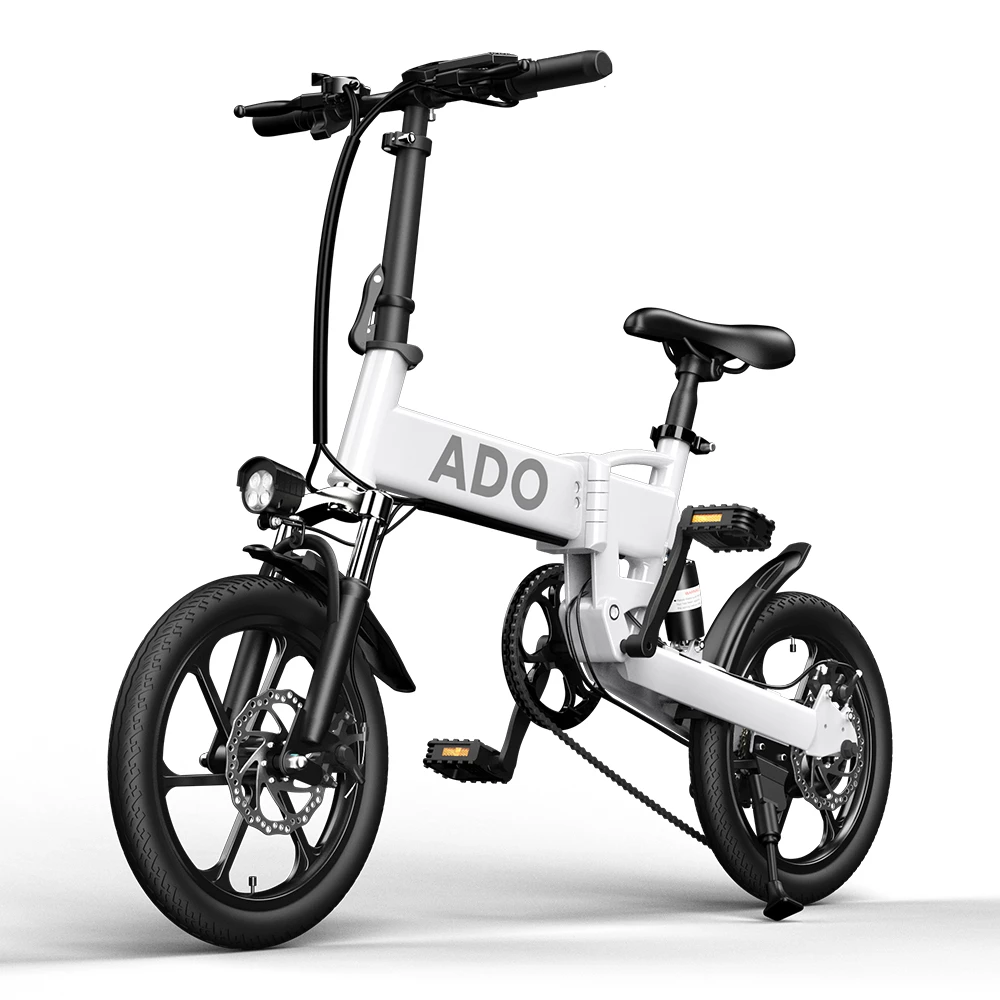 ADO A16 Electric Folding Bike 16 Inch City Bicycle 350W Hall Brushless Motor SHIMANO 7-Speed Rear Derailleur 36V 7.8Ah Removable Battery 35km/h Max Speed Up To 35km Max Range IPX5 Double Shock-absorption Aluminum Alloy Frame 16*1.95 Tires - White 8 ADO A16 Electric Folding Bike 16 Inch City Bicycle 350W Hall Brushless Motor SHIMANO 7-Speed Rear Derailleur 36V 7.8Ah Removable Battery 35km/h Max Speed Up To 35km Max Range IPX5 Double Shock-absorption Aluminum Alloy Frame 16*1.95 Tires - White - Image 6