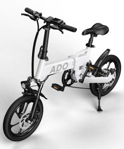 ADO A16 Electric Folding Bike 16 Inch City Bicycle 350W Hall Brushless Motor SHIMANO 7-Speed Rear Derailleur 36V 7.8Ah Removable Battery 35km/h Max Speed Up To 35km Max Range IPX5 Double Shock-absorption Aluminum Alloy Frame 16*1.95 Tires - White -rockbros-shop ado a16 electric folding bike 350w motor 7 8ah removable battery black 1624266508520