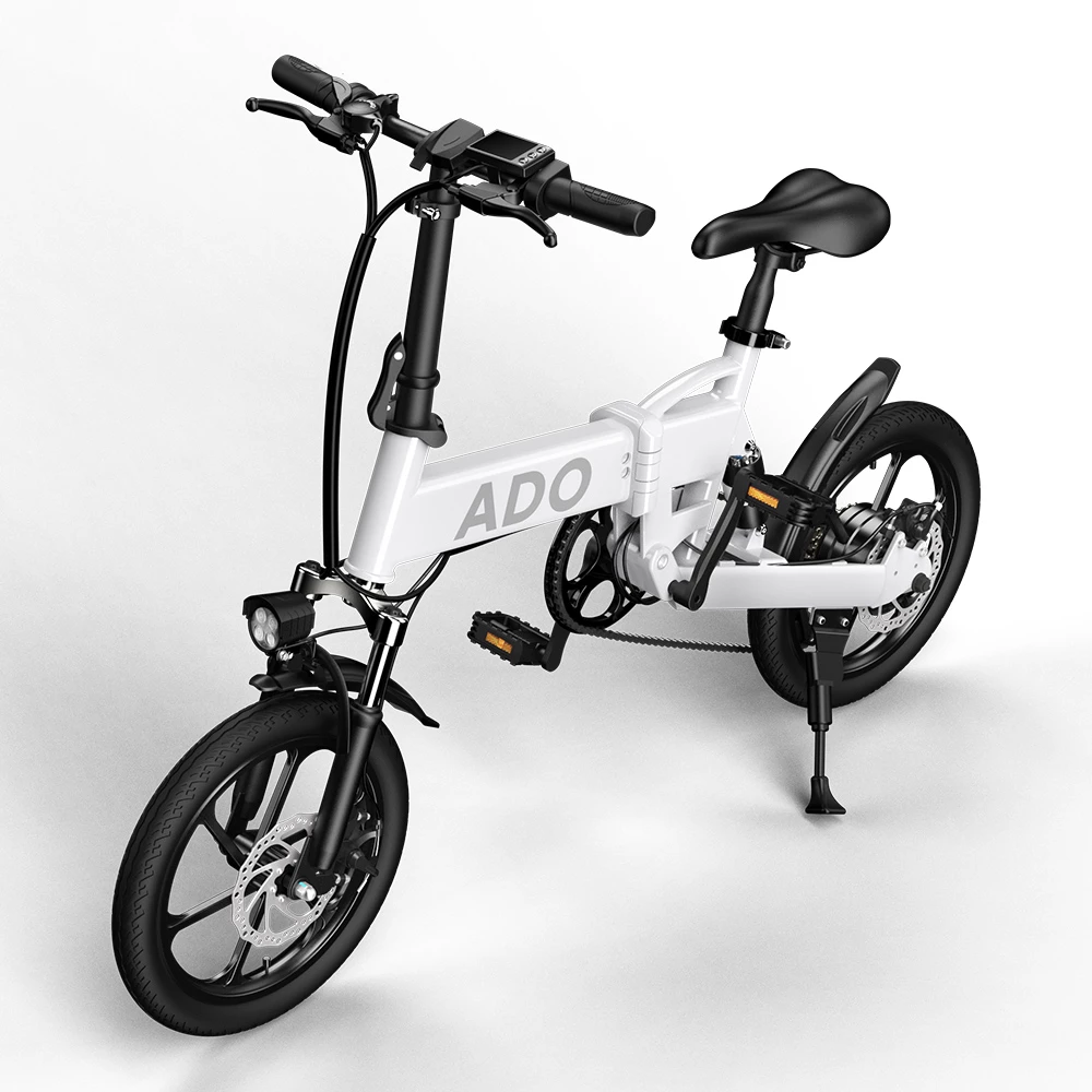 ADO A16 Electric Folding Bike 16 Inch City Bicycle 350W Hall Brushless Motor SHIMANO 7-Speed Rear Derailleur 36V 7.8Ah Removable Battery 35km/h Max Speed Up To 35km Max Range IPX5 Double Shock-absorption Aluminum Alloy Frame 16*1.95 Tires - White 7 ADO A16 Electric Folding Bike 16 Inch City Bicycle 350W Hall Brushless Motor SHIMANO 7-Speed Rear Derailleur 36V 7.8Ah Removable Battery 35km/h Max Speed Up To 35km Max Range IPX5 Double Shock-absorption Aluminum Alloy Frame 16*1.95 Tires - White - Image 5