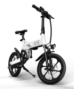 ADO A16 Electric Folding Bike 16 Inch City Bicycle 350W Hall Brushless Motor SHIMANO 7-Speed Rear Derailleur 36V 7.8Ah Removable Battery 35km/h Max Speed Up To 35km Max Range IPX5 Double Shock-absorption Aluminum Alloy Frame 16*1.95 Tires - White -rockbros-shop ado a16 electric folding bike 350w motor 7 8ah removable battery black 1624266508801
