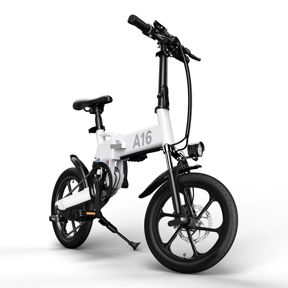 ADO A16 Electric Folding Bike 16 Inch City Bicycle 350W Hall Brushless Motor SHIMANO 7-Speed Rear Derailleur 36V 7.8Ah Removable Battery 35km/h Max Speed Up To 35km Max Range IPX5 Double Shock-absorption Aluminum Alloy Frame 16*1.95 Tires - White 5 ADO A16 Electric Folding Bike 16 Inch City Bicycle 350W Hall Brushless Motor SHIMANO 7-Speed Rear Derailleur 36V 7.8Ah Removable Battery 35km/h Max Speed Up To 35km Max Range IPX5 Double Shock-absorption Aluminum Alloy Frame 16*1.95 Tires - White - Image 3