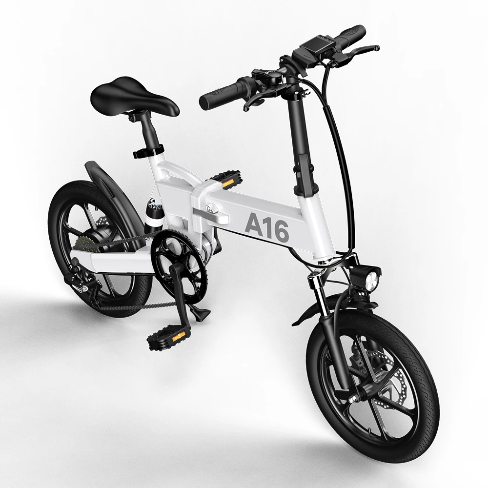 ADO A16 Electric Folding Bike 16 Inch City Bicycle 350W Hall Brushless Motor SHIMANO 7-Speed Rear Derailleur 36V 7.8Ah Removable Battery 35km/h Max Speed Up To 35km Max Range IPX5 Double Shock-absorption Aluminum Alloy Frame 16*1.95 Tires - White 6 ADO A16 Electric Folding Bike 16 Inch City Bicycle 350W Hall Brushless Motor SHIMANO 7-Speed Rear Derailleur 36V 7.8Ah Removable Battery 35km/h Max Speed Up To 35km Max Range IPX5 Double Shock-absorption Aluminum Alloy Frame 16*1.95 Tires - White - Image 4