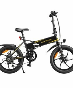 ADO A20+ Electric Folding Bike 20 Inch City Bicycle 250W Hall Brushless Gear DC Motor SHIMANO 7-Speed Rear Derailleur 36V 10.4Ah Removable Battery 25km/h Max Speed Up To 60km Max Range IPX5 Double Shock-absorption Aluminum Alloy Frame - Black