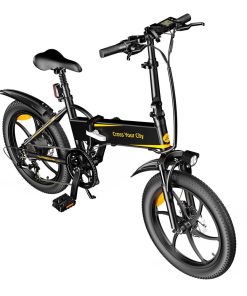 ADO A20+ Electric Folding Bike 20 Inch City Bicycle 250W Hall Brushless Gear DC Motor SHIMANO 7-Speed Rear Derailleur 36V 10.4Ah Removable Battery 25km/h Max Speed Up To 60km Max Range IPX5 Double Shock-absorption Aluminum Alloy Frame - Black -rockbros-shop ado a20 electric folding bike 250w motor 10 4ah battery black b98f8e 1665732734057