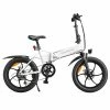 ADO A20+ Electric Folding Bike 20 Inch City Bicycle 250W Hall Brushless Gear DC Motor SHIMANO 7-Speed Rear Derailleur 36V 10.4Ah Removable Battery 25km/h Max Speed Up To 60km Max Range IPX5 Double Shock-absorption Aluminum Alloy Frame - White -rockbros-shop ado a20 electric folding bike 250w motor 10 4ah battery white 3df163 1665732876532