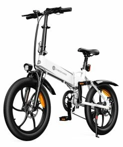 ADO A20+ Electric Folding Bike 20 Inch City Bicycle 250W Hall Brushless Gear DC Motor SHIMANO 7-Speed Rear Derailleur 36V 10.4Ah Removable Battery 25km/h Max Speed Up To 60km Max Range IPX5 Double Shock-absorption Aluminum Alloy Frame - White -rockbros-shop ado a20 electric folding bike 250w motor 10 4ah battery white f630a1 1665732876814