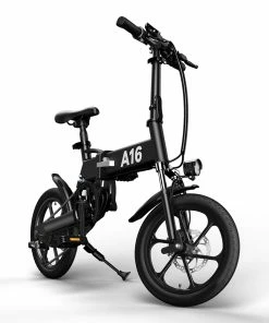 ADO A16 Electric Folding Bike 16 Inch City Bicycle 350W Hall Brushless Motor SHIMANO 7-Speed Rear Derailleur 36V 7.8Ah Removable Battery 35km/h Max Speed Up To 35km Max Range IPX5 Double Shock-absorption Aluminum Alloy Frame 16*1.95 Tires - Black -rockbros-shop ado a20 electric folding bike 350w motor 10 4ah battery black 1624266313158