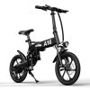 ADO A16 Electric Folding Bike 16 Inch City Bicycle 350W Hall Brushless Motor SHIMANO 7-Speed Rear Derailleur 36V 7.8Ah Removable Battery 35km/h Max Speed Up To 35km Max Range IPX5 Double Shock-absorption Aluminum Alloy Frame 16*1.95 Tires - Black -rockbros-shop ado a20 electric folding bike 350w motor 10 4ah battery black 1624266314736