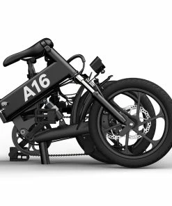 ADO A16 Electric Folding Bike 16 Inch City Bicycle 350W Hall Brushless Motor SHIMANO 7-Speed Rear Derailleur 36V 7.8Ah Removable Battery 35km/h Max Speed Up To 35km Max Range IPX5 Double Shock-absorption Aluminum Alloy Frame 16*1.95 Tires - Black -rockbros-shop ado a20 electric folding bike 350w motor 10 4ah battery black 1624266314751