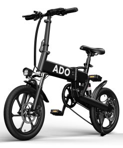 ADO A16 Electric Folding Bike 16 Inch City Bicycle 350W Hall Brushless Motor SHIMANO 7-Speed Rear Derailleur 36V 7.8Ah Removable Battery 35km/h Max Speed Up To 35km Max Range IPX5 Double Shock-absorption Aluminum Alloy Frame 16*1.95 Tires - Black -rockbros-shop ado a20 electric folding bike 350w motor 10 4ah battery black 1624266314970