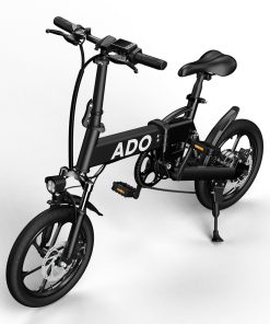 ADO A16 Electric Folding Bike 16 Inch City Bicycle 350W Hall Brushless Motor SHIMANO 7-Speed Rear Derailleur 36V 7.8Ah Removable Battery 35km/h Max Speed Up To 35km Max Range IPX5 Double Shock-absorption Aluminum Alloy Frame 16*1.95 Tires - Black -rockbros-shop ado a20 electric folding bike 350w motor 10 4ah battery black 1624266322565