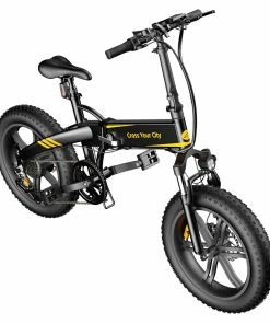 ADO A20F+ Off-road Electric Folding Bike 20*4.0 Inch 250W Brushless DC Motor SHIMANO 7-Speed Rear Derailleur 36V 10.4Ah Removable Battery 25km/h Max Speed Pure Power Up To 50km Range Aluminum Alloy Frame - Black -rockbros-shop ado a20f electric folding bike 500w motor 10 4ah battery black 8d7e69 1663810939165