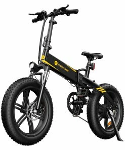 ADO A20F+ Off-road Electric Folding Bike 20*4.0 Inch 250W Brushless DC Motor SHIMANO 7-Speed Rear Derailleur 36V 10.4Ah Removable Battery 25km/h Max Speed Pure Power Up To 50km Range Aluminum Alloy Frame - Black