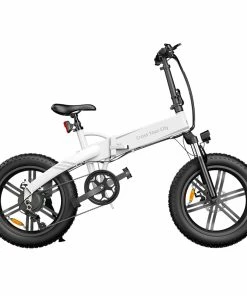 ADO A20F+ Off-road Electric Folding Bike 20*4.0 Inch 250W Brushless DC Motor SHIMANO 7-Speed Rear Derailleur 36V 10.4Ah Removable Battery 25km/h Max Speed Pure Power Up To 50km Range Aluminum Alloy Frame - White -rockbros-shop ado a20f electric folding bike 500w motor 10 4ah battery white 532919 1663811270530