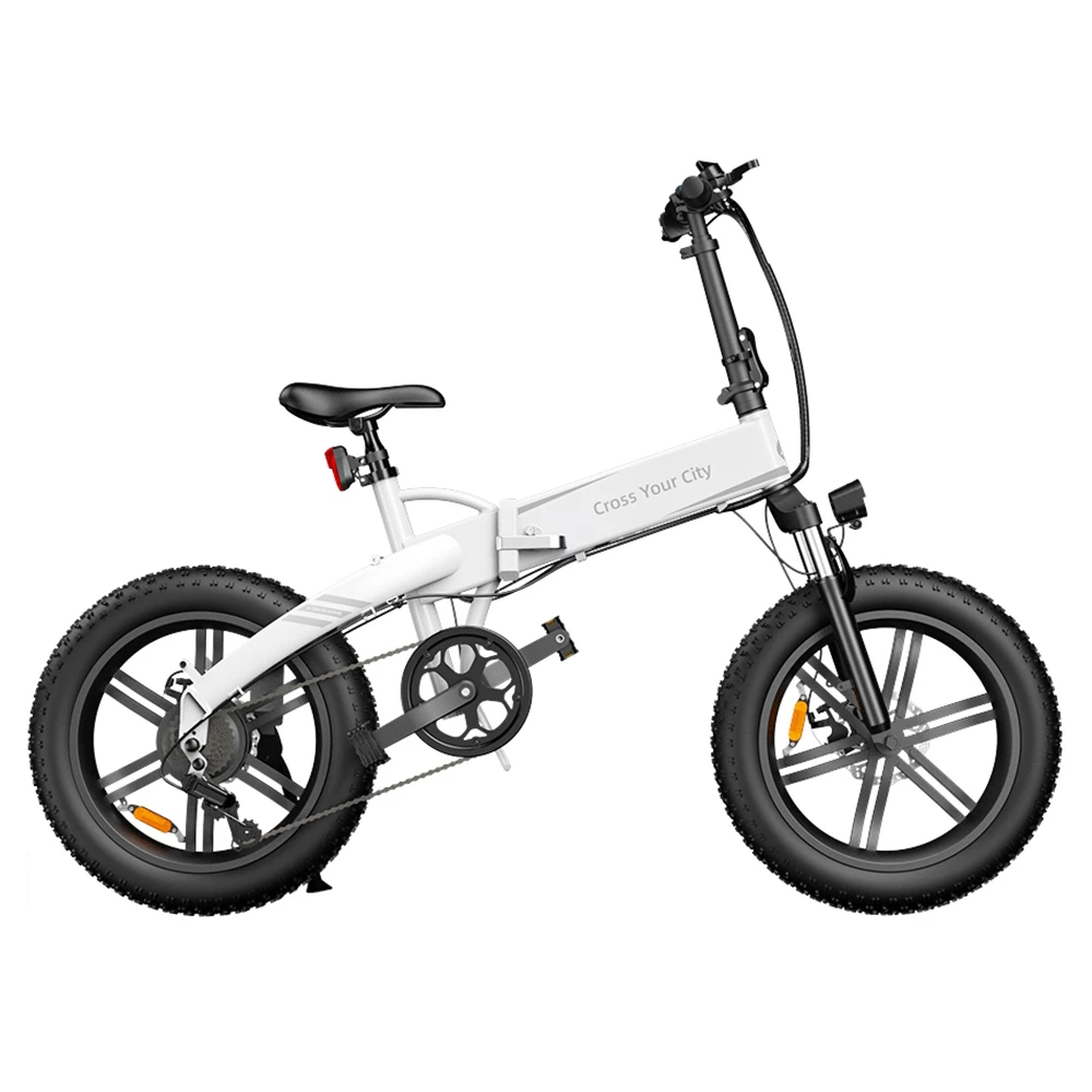 ADO A20F+ International Version Off-road Electric Folding Bike 20*4.0 Inch 500W Brushless DC Motor SHIMANO 7-Speed Rear Derailleur 36V 10.4Ah Removable Battery 25km/h Max Speed Pure Power Up To 50km Range Aluminum Alloy Frame - White 3 ADO A20F+ International Version Off-road Electric Folding Bike 20*4.0 Inch 500W Brushless DC Motor SHIMANO 7-Speed Rear Derailleur 36V 10.4Ah Removable Battery 25km/h Max Speed Pure Power Up To 50km Range Aluminum Alloy Frame - White
