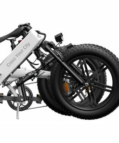 ADO A20F+ Off-road Electric Folding Bike 20*4.0 Inch 250W Brushless DC Motor SHIMANO 7-Speed Rear Derailleur 36V 10.4Ah Removable Battery 25km/h Max Speed Pure Power Up To 50km Range Aluminum Alloy Frame - White -rockbros-shop ado a20f electric folding bike 500w motor 10 4ah battery white 6dd320 1663811270748