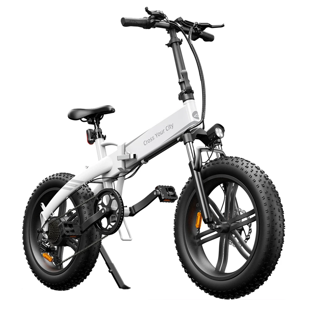 ADO A20F+ International Version Off-road Electric Folding Bike 20*4.0 Inch 500W Brushless DC Motor SHIMANO 7-Speed Rear Derailleur 36V 10.4Ah Removable Battery 25km/h Max Speed Pure Power Up To 50km Range Aluminum Alloy Frame - White 5 ADO A20F+ International Version Off-road Electric Folding Bike 20*4.0 Inch 500W Brushless DC Motor SHIMANO 7-Speed Rear Derailleur 36V 10.4Ah Removable Battery 25km/h Max Speed Pure Power Up To 50km Range Aluminum Alloy Frame - White - Image 3
