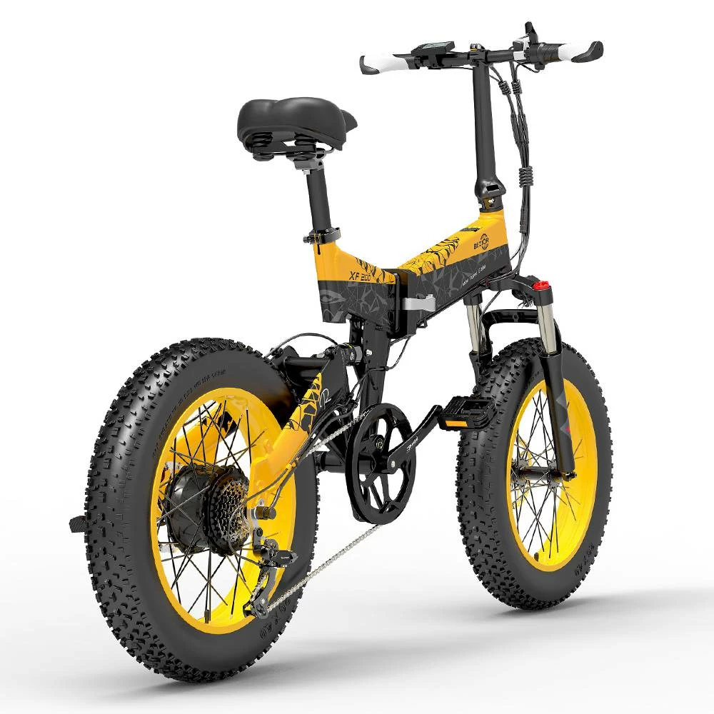 BEZIOR XF200 Off-road Electric Bike All Terrain Electric Bicycle 20x4'' Fat Tire 48V 1000W Motor 40km/h Max Speed 15Ah Battery Shimano 7-speed Shifting System - Black Yellow 5 BEZIOR XF200 Off-road Electric Bike All Terrain Electric Bicycle 20x4'' Fat Tire 48V 1000W Motor 40km/h Max Speed 15Ah Battery Shimano 7-speed Shifting System - Black Yellow - Image 3