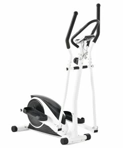 Merax Indoor Ergonomic Exercise Bike Elliptical Machine 8-level Resistance Adjustment Non-slip Pedal LCD Display Maximum Load 120kg - White -rockbros-shop bcc3278e7bfd47ec9cceeeef1a05c483 475039 3
