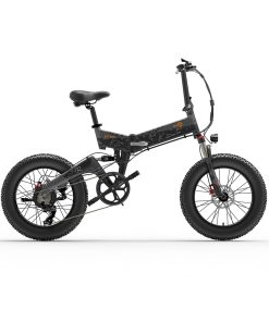 BEZIOR XF200 Folding Electric Bike 48V 15Ah Battery 1000W Motor 20x4.0 Inch Fat Tire Aluminum Alloy Frame Shimano 7-speed Shift Max Speed 40km/h 130KM Power-assisted Mileage Range LCD Display IP54 Waterproof - Black