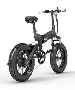 BEZIOR XF200 Folding Electric Bike 48V 15Ah Battery 1000W Motor 20x4.0 Inch Fat Tire Aluminum Alloy Frame Shimano 7-speed Shift Max Speed 40km/h 130KM Power-assisted Mileage Range LCD Display IP54 Waterproof - Black -rockbros-shop bezior m26 folding electric bike 26 inch 10ah 500w motor black 1626953340910 1