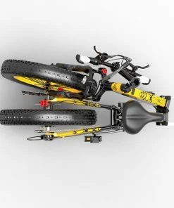 BEZIOR XF200 Folding Electric Bike 48V 15Ah Battery 1000W Motor 20x4.0 Inch Fat Tire Aluminum Alloy Frame Shimano 7-speed Shift Max Speed 40km/h 130KM Power-assisted Mileage Range LCD Display IP54 Waterproof - Black Yellow -rockbros-shop bezior m26 folding electric bike 26 inch 10ah 500w motor black 1626953376538