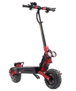 BEZIOR S2 Folding Electric Scooter 1200W*2 Dual Motor LCD Display Max 65Km/h 11 Inch Off-Road Tire 21Ah Battery Up To 60km Range Dual Shock Mitigation Dual Disk Brake LED Light - Red