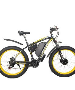 GOGOBEST GF700 26*4.0 Fat Tire Electric Mountain Bike 17.5Ah Battery 500W Dual-Motor 6061 Aluminum Alloy Frame Max Speed 50km/h 70KM Power-assisted Range IP54 Hydraulic Disc Brake MTB Load 200kg - Black Yellow