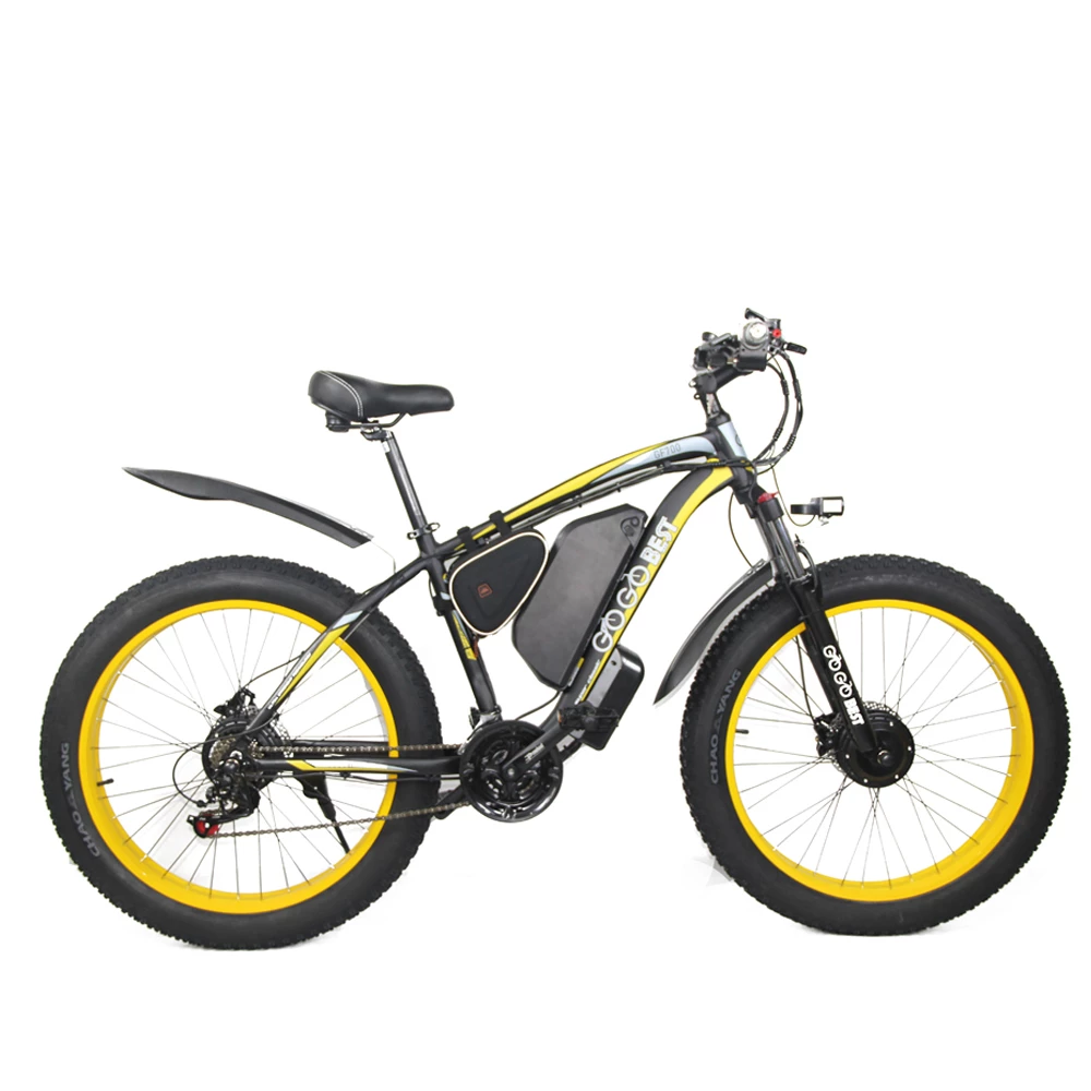 GOGOBEST GF700 26*4.0 Fat Tire Electric Mountain Bike 17.5Ah Battery 500W Dual-Motor 6061 Aluminum Alloy Frame Max Speed 50km/h 70KM Power-assisted Range IP54 Hydraulic Disc Brake MTB Load 200kg - Black Yellow 3 GOGOBEST GF700 26*4.0 Fat Tire Electric Mountain Bike 17.5Ah Battery 500W Dual-Motor 6061 Aluminum Alloy Frame Max Speed 50km/h 70KM Power-assisted Range IP54 Hydraulic Disc Brake MTB Load 200kg - Black Yellow
