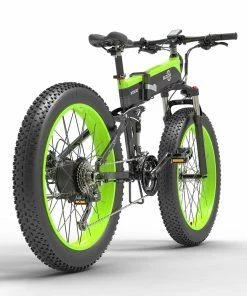 BEZIOR X1500 Fat Tire Folding Electric Mountain Bike 12.8Ah Battery BMS 1500W Motor 26*4.0 Wheels Aluminum Alloy Frame Shimano 27-speed Shifter Max Speed 40km/h 100KM Power-assisted Range IP54 Oil Disc Brake MTB - Black Green 10 BEZIOR X1500 Fat Tire Folding Electric Mountain Bike 12.8Ah Battery BMS 1500W Motor 26*4.0 Wheels Aluminum Alloy Frame Shimano 27-speed Shifter Max Speed 40km/h 100KM Power-assisted Range IP54 Oil Disc Brake MTB - Black Green -rockbros-shop bezior x1500 26 inch fat tire e bike10 4ah 500w black green 1625724320377