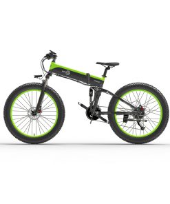 BEZIOR X1500 Fat Tire Folding Electric Mountain Bike 12.8Ah Battery BMS 1500W Motor 26*4.0 Wheels Aluminum Alloy Frame Shimano 27-speed Shifter Max Speed 40km/h 100KM Power-assisted Range IP54 Oil Disc Brake MTB - Black Green -rockbros-shop bezior x1500 26 inch fat tire e bike10 4ah 500w black green 1625724334206