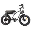 BEZIOR XF001 Retro Electric Bike 20*4.0 Inch Fat Tires 1000W Motor 12.5Ah 48V Battery 45Km/h Max Speed 120kg Max Load Shimano 7-Speed Dual Mechanical Disc Brakes Front & Rear Suspension Fork LCD Display - Black -rockbros-shop bezior xf001 retro electric bike 1000w 12 5ah 48v 26 inch 45km h black 415741 1660805596216
